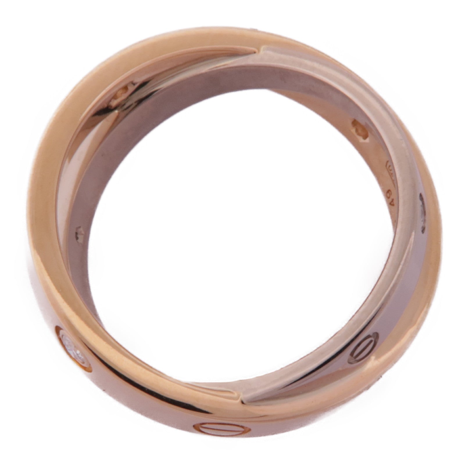 CARTIER 【激減優惠】18K白金/玫瑰金Love Ring 6 Diamonds鑽石戒指Cartier#49/US#5.25