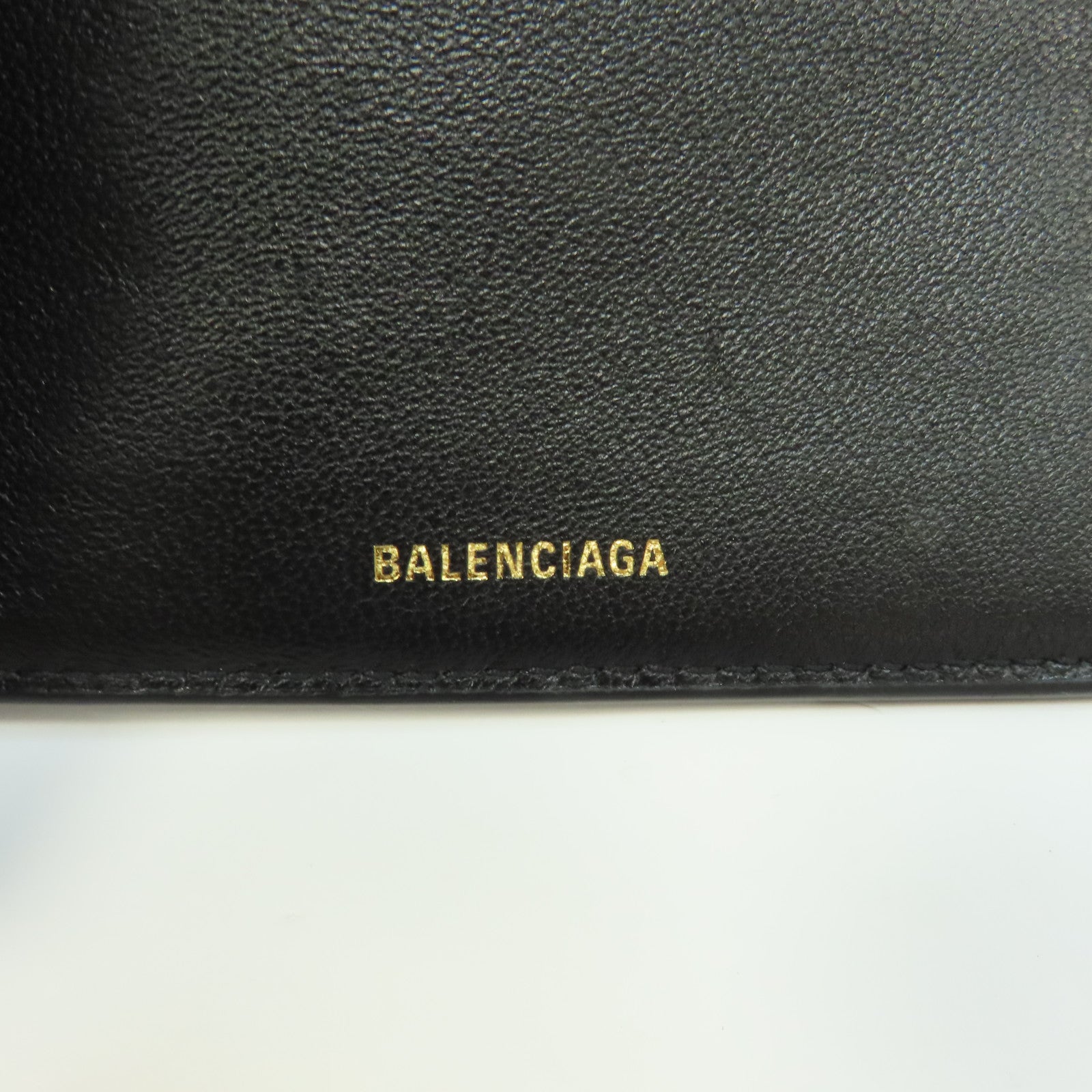 BALENCIAGA 牛皮皮革Wallet金扣錢包黑色
