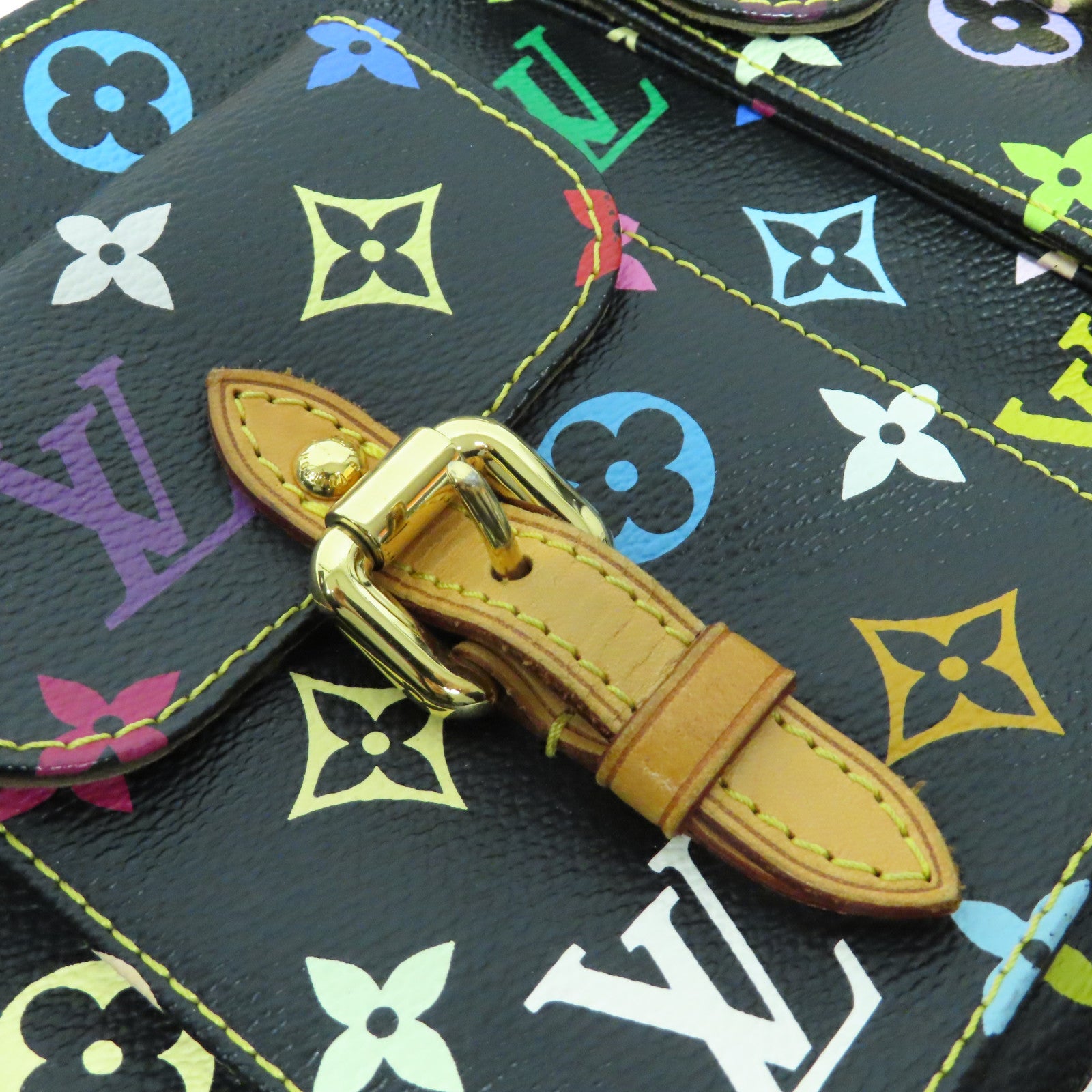 LOUIS VUITTON Monogram Multicolore Lodge PM金扣肩背袋黑色/啡色