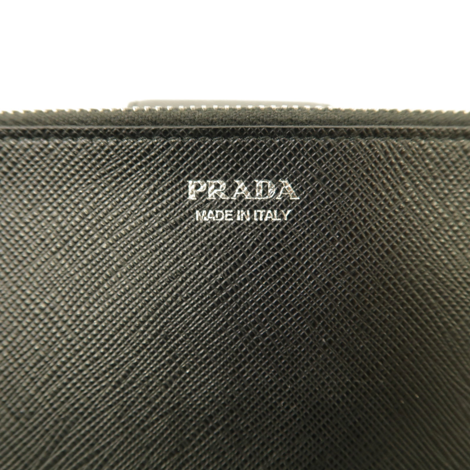 PRADA 牛皮皮革Medium Wallet銀扣錢包黑色/粉紅色