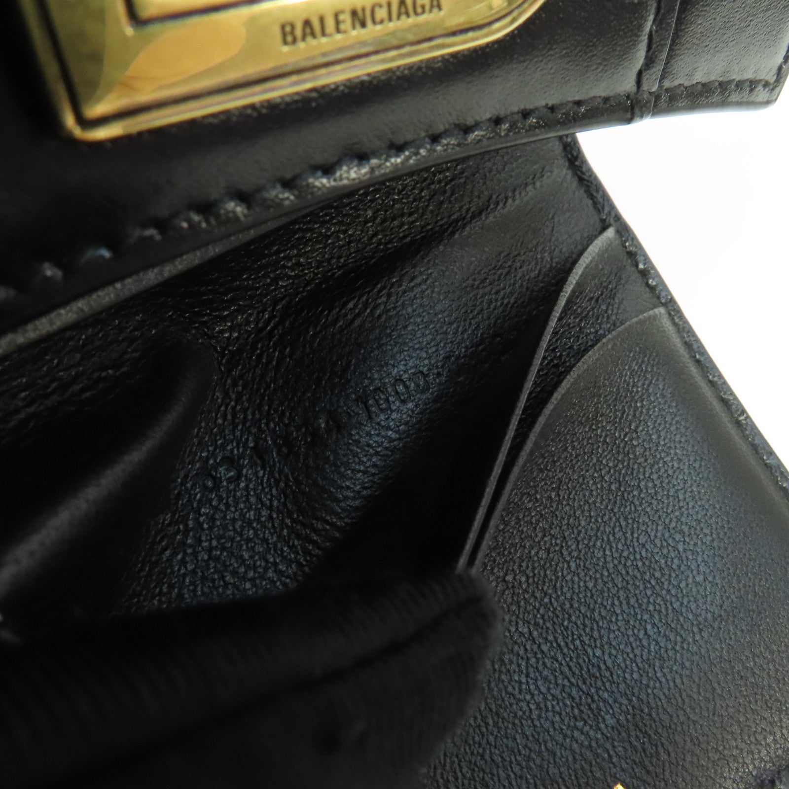 BALENCIAGA 牛皮皮革Wallet金扣錢包黑色