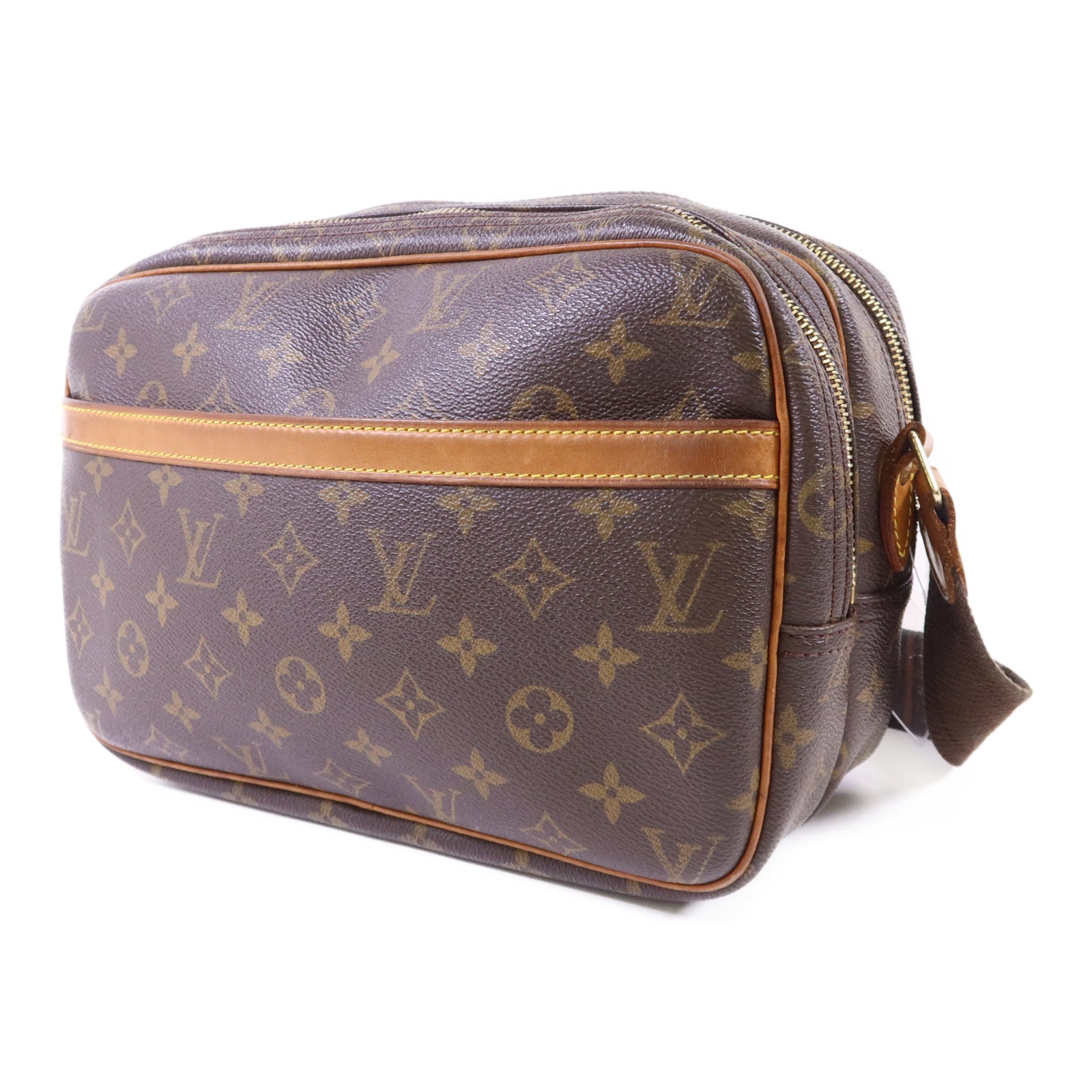 LOUIS VUITTON Monogram Reporter PM金扣肩背袋