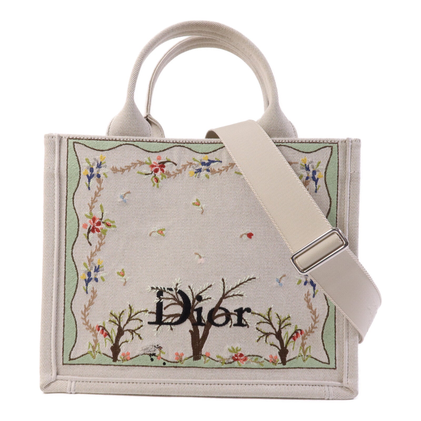 Dior 帆布Book Tote Small銀扣手挽肩背兩用袋
