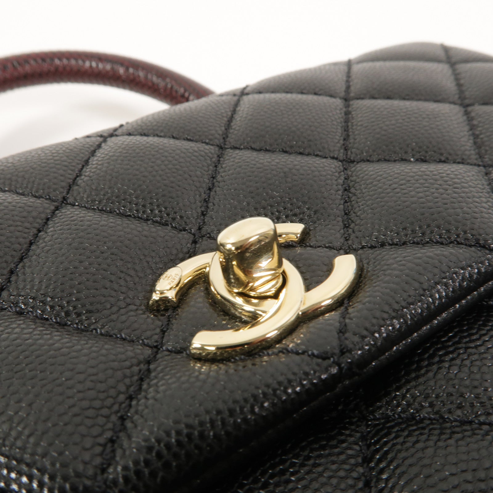CHANEL 牛皮皮革Coco Handle Small鏈帶手挽肩背兩用袋