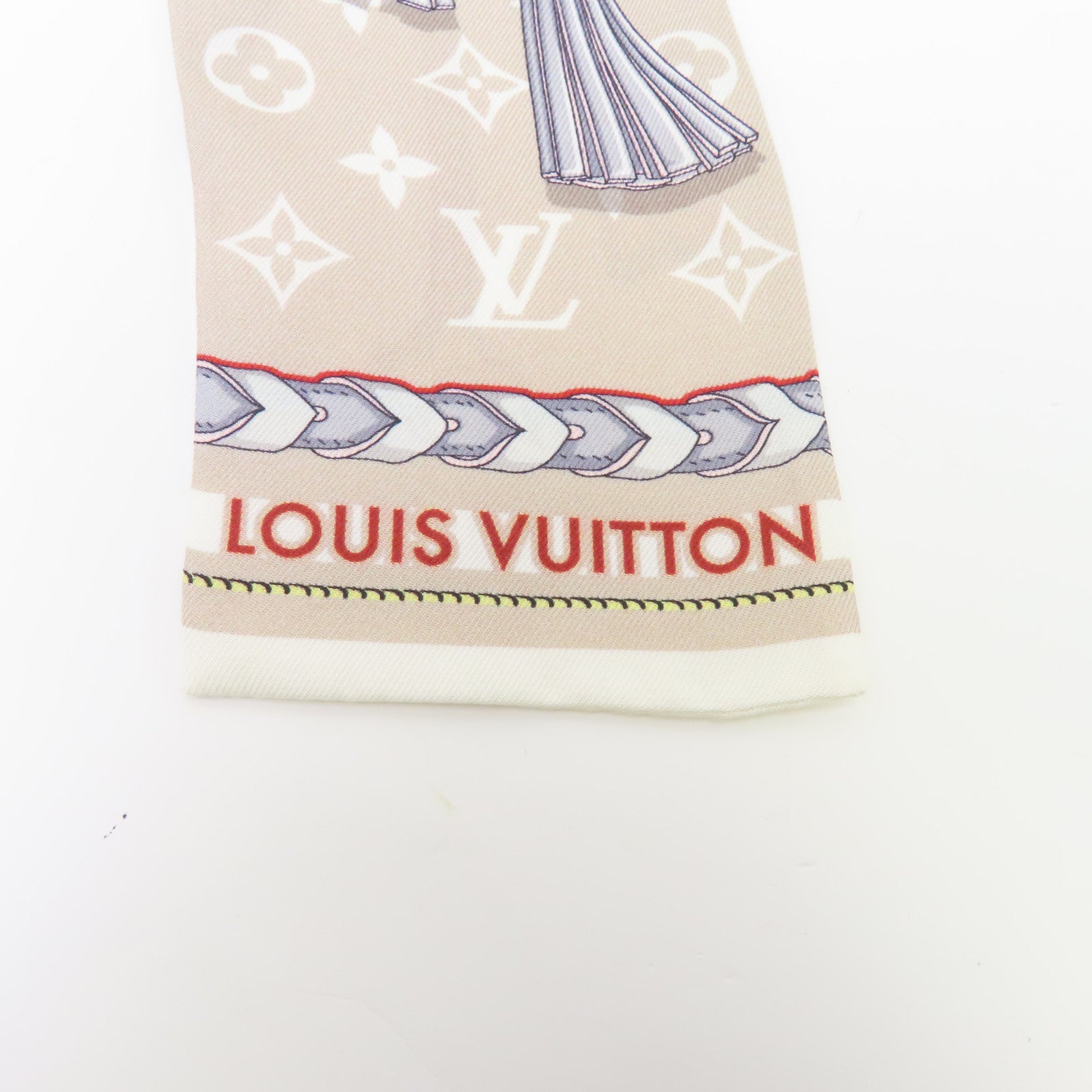 LOUIS VUITTON 絲質Bandeau絲巾米色