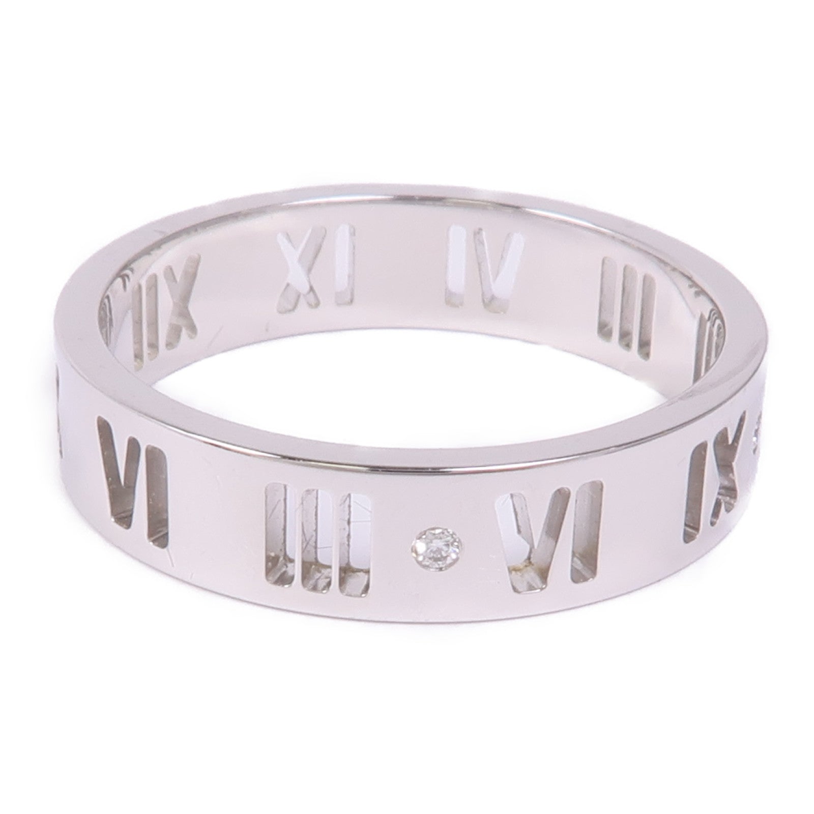 TIFFANY＆CO 18K白金Atlas Ring戒指US#9