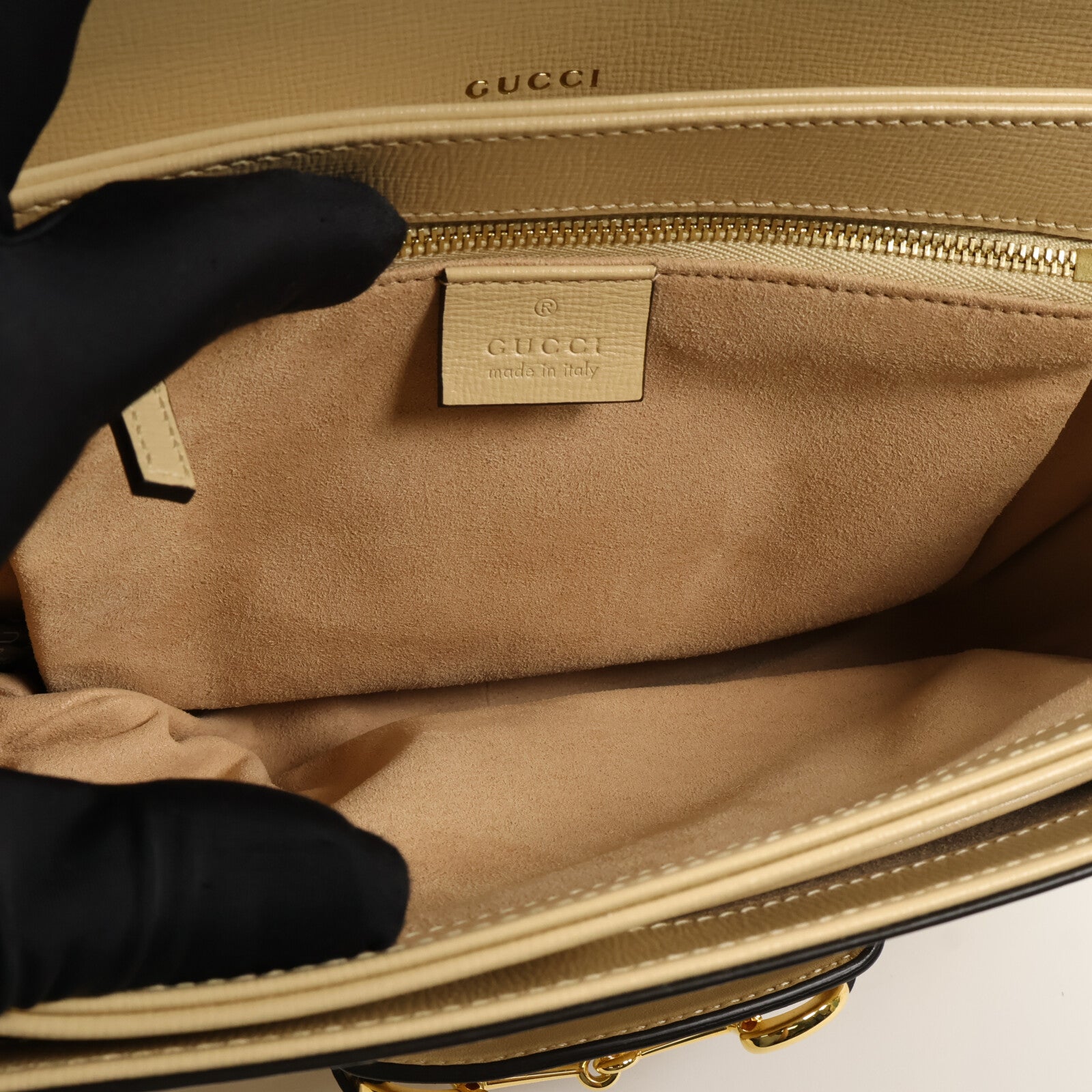 GUCCI 牛皮皮革Horsebit 1955 MM肩背袋