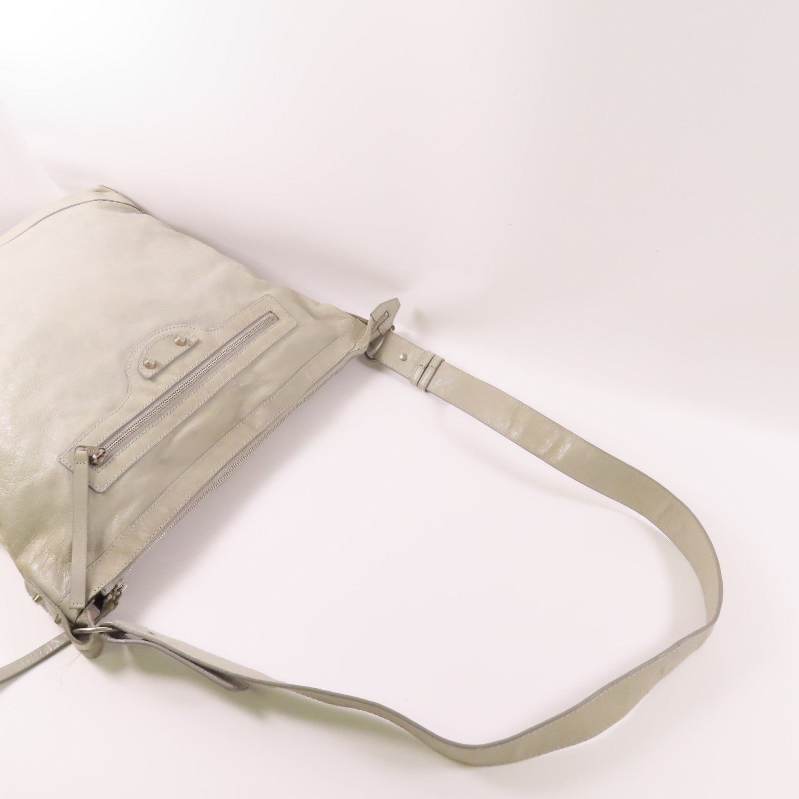 BALENCIAGA SHW Shoulder Bag 272409 Lambskin Leather Grey