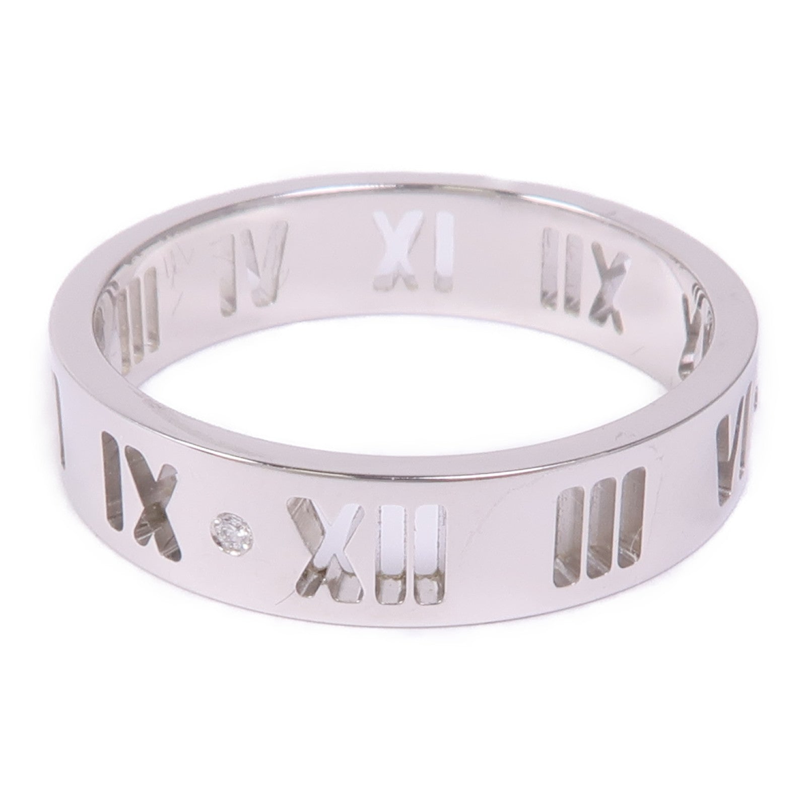 TIFFANY＆CO 18K白金Atlas Ring戒指US#9