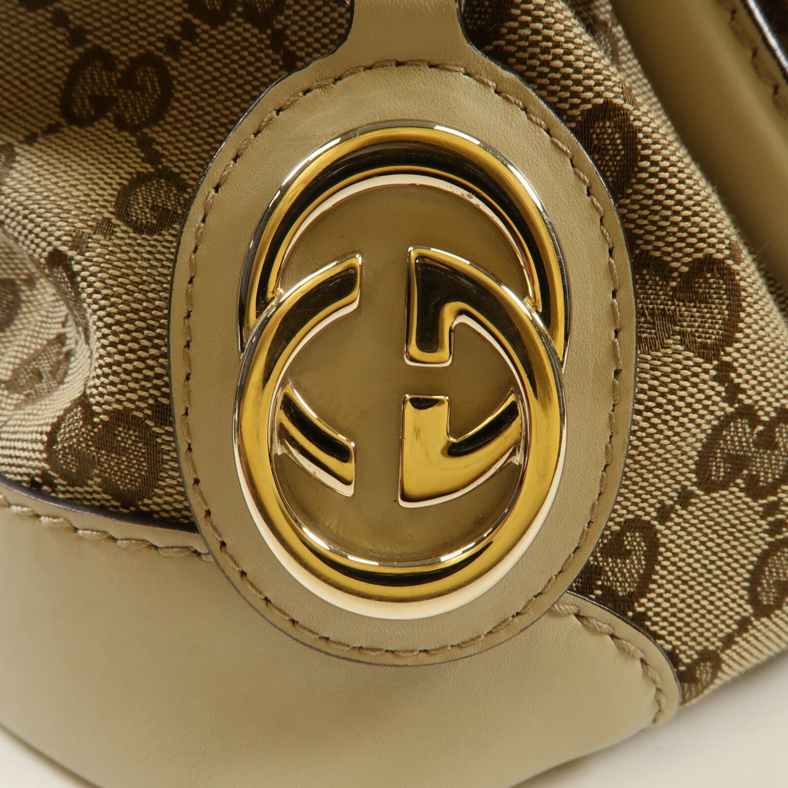 GUCCI 帆布Shoulder Bag金扣手挽肩背兩用袋