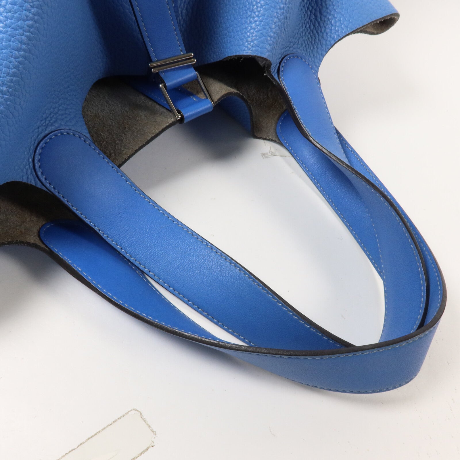 HERMES Clemence皮革Picotin GM手挽袋Bleu Paradis