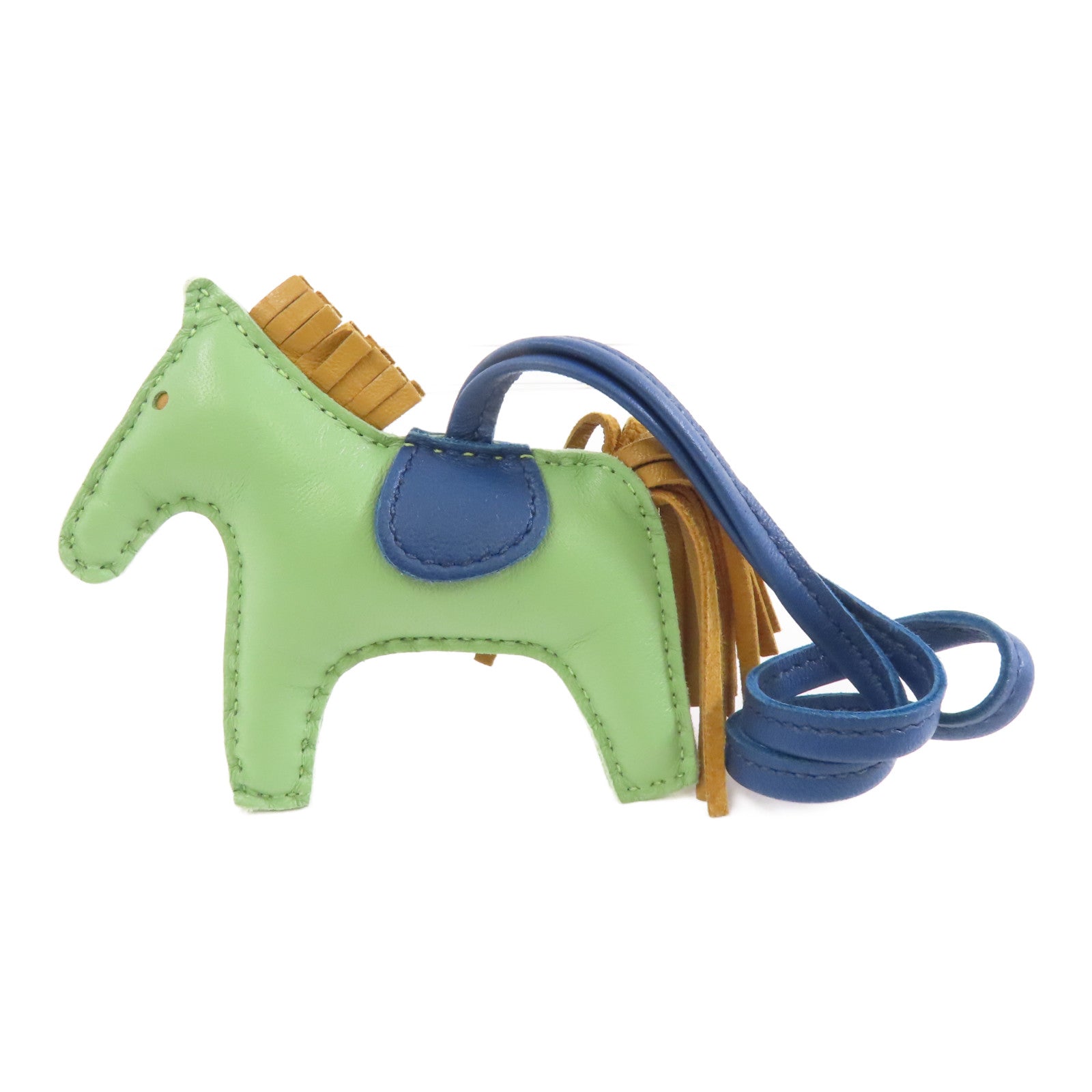 HERMES 【激減優惠】Milo皮革Rodeo PM Charm掛飾Vert Criquet/藍色/綠色/棕色