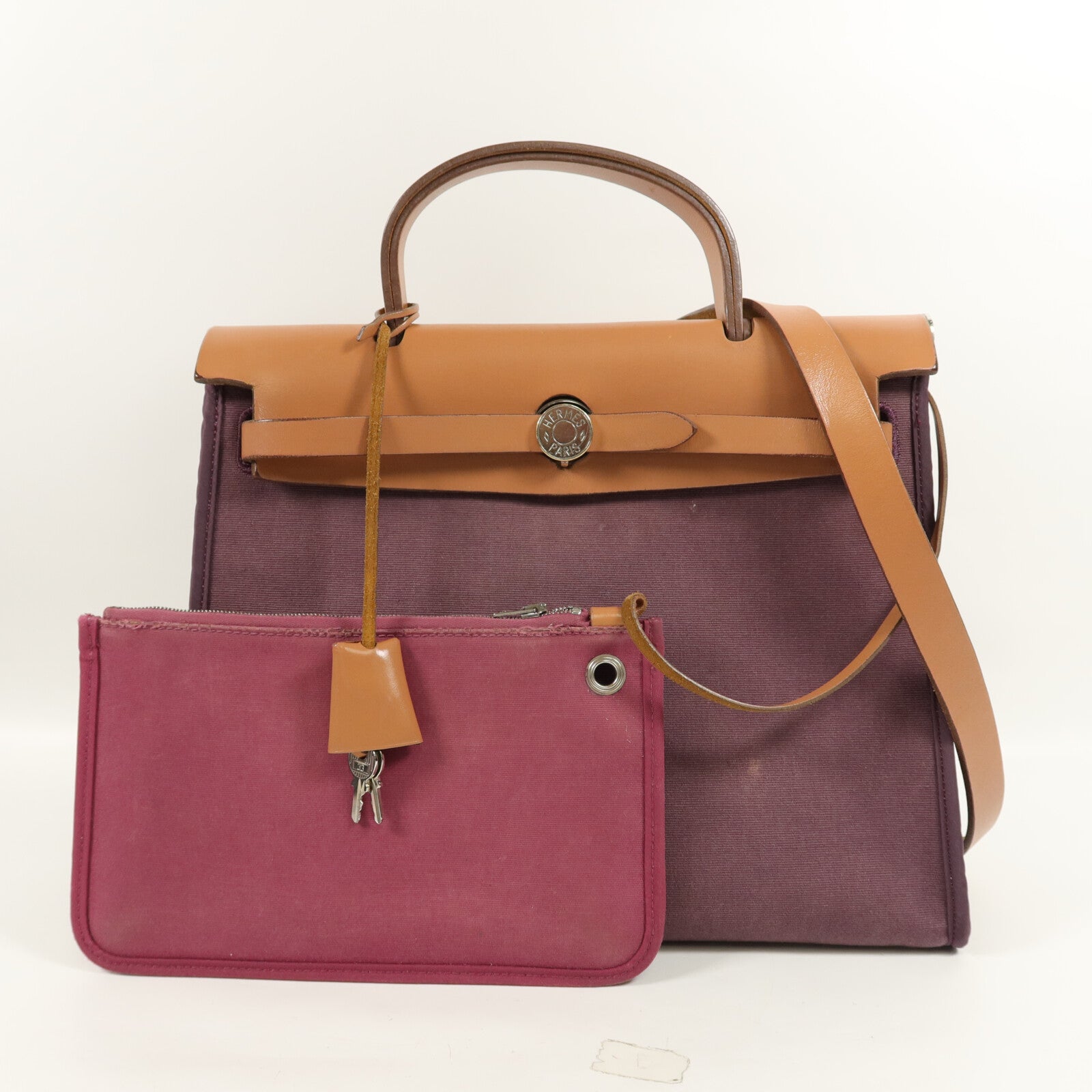 HERMES 帆布Herbag PM手挽肩背兩用袋Anemone