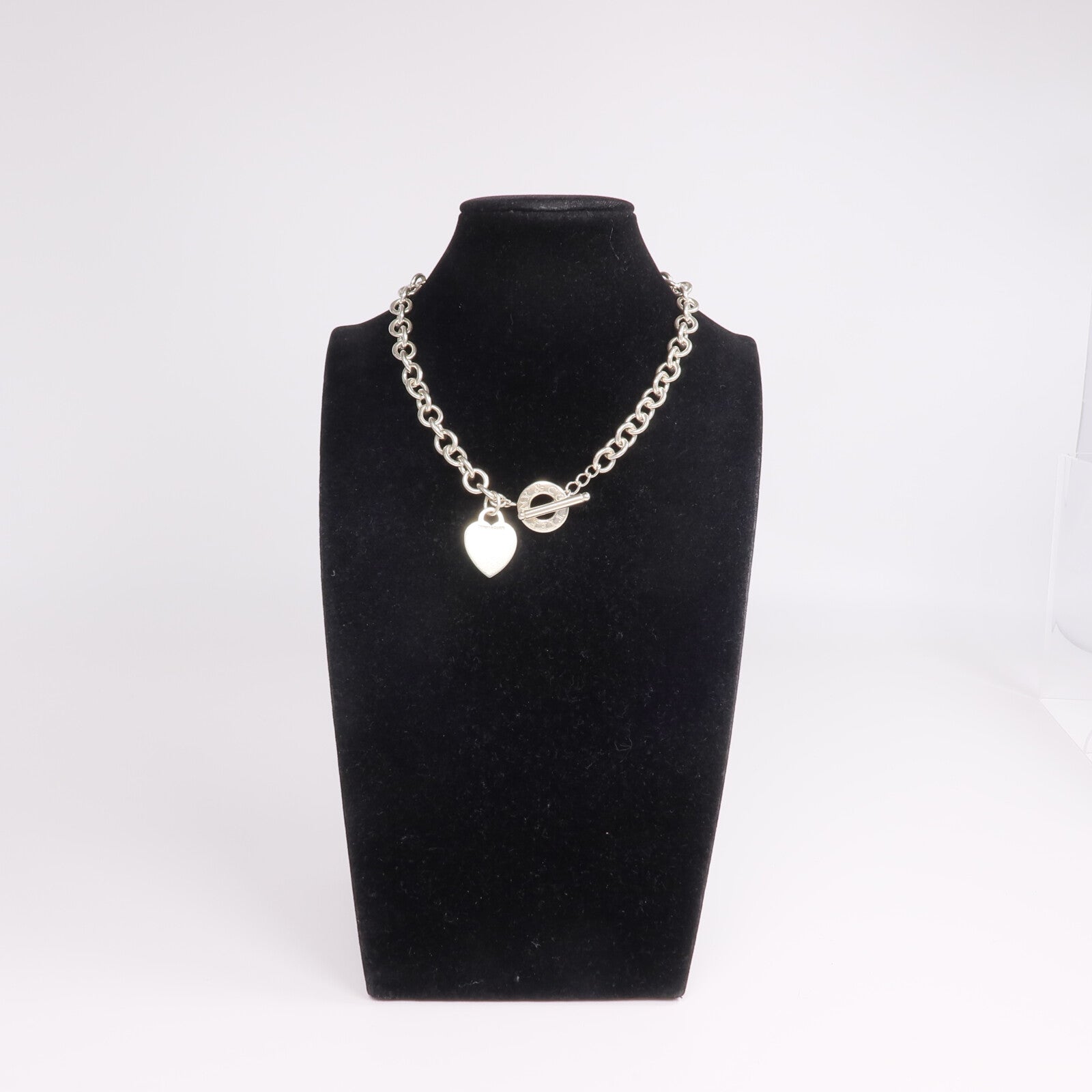 TIFFANY＆CO 925純銀Heart Tag Toggle Necklace項鍊