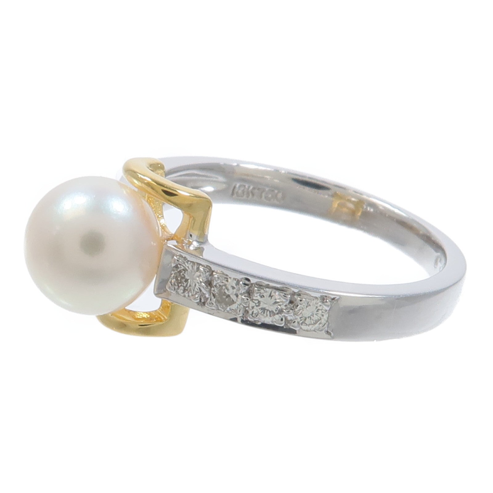 JEWELRY 18K白金Pearl Ring珍珠戒指