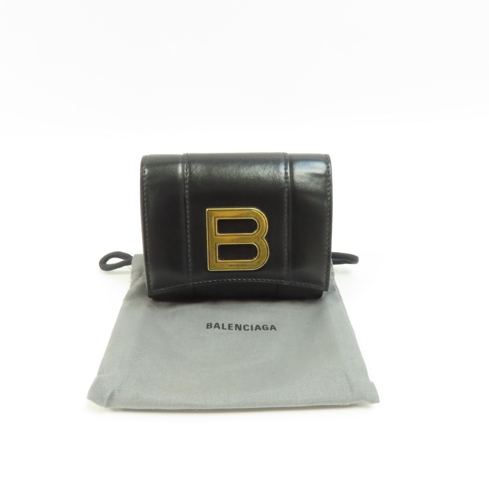 BALENCIAGA 牛皮皮革Wallet金扣錢包黑色