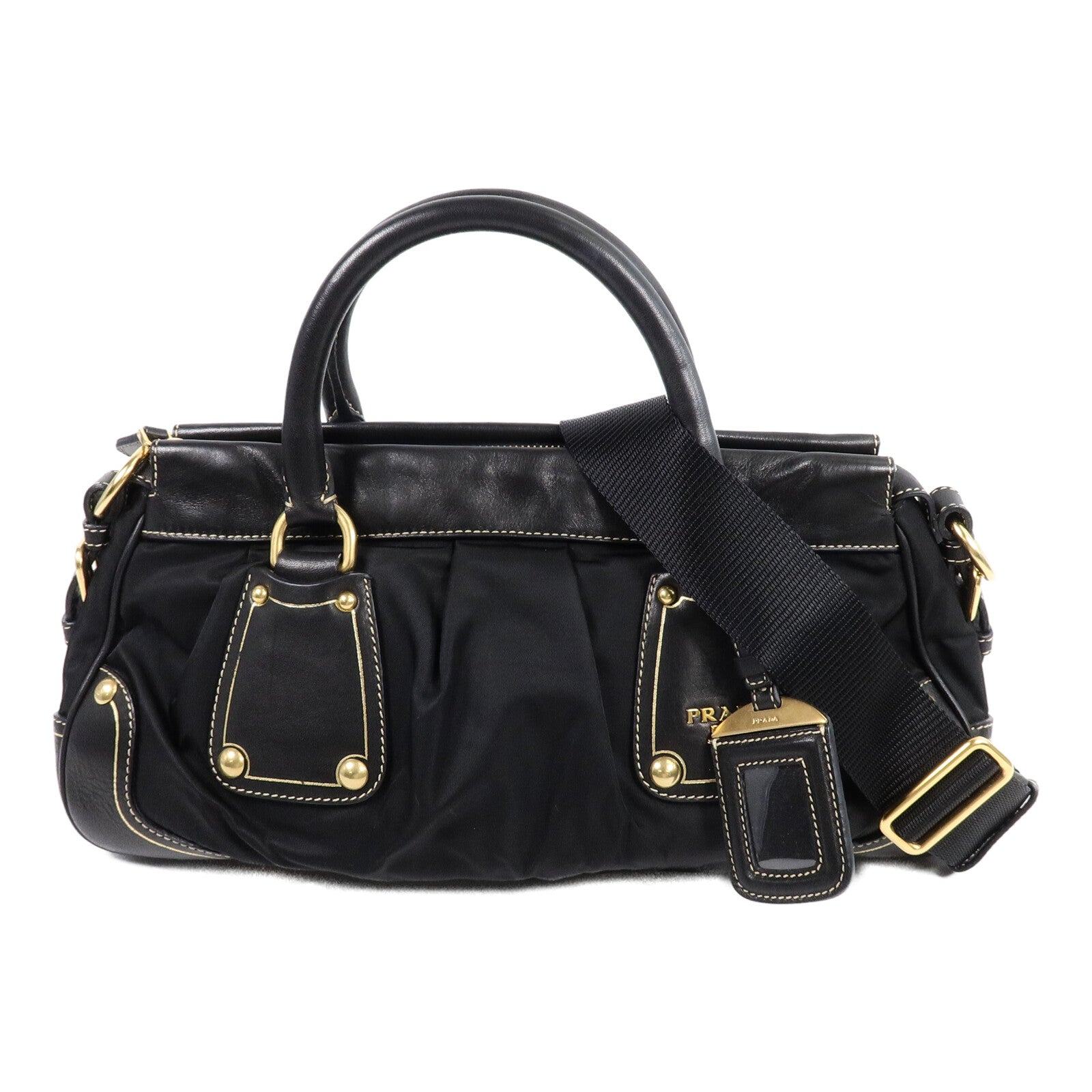 PRADA 牛皮皮革/尼龍2 Way Shoulder Bag手挽肩背兩用袋