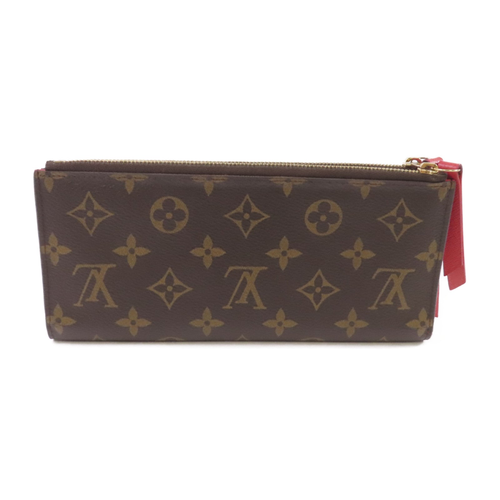 LOUIS VUITTON Monogram Portefeuille Adele Long Wallet金扣長錢包啡色/紅色
