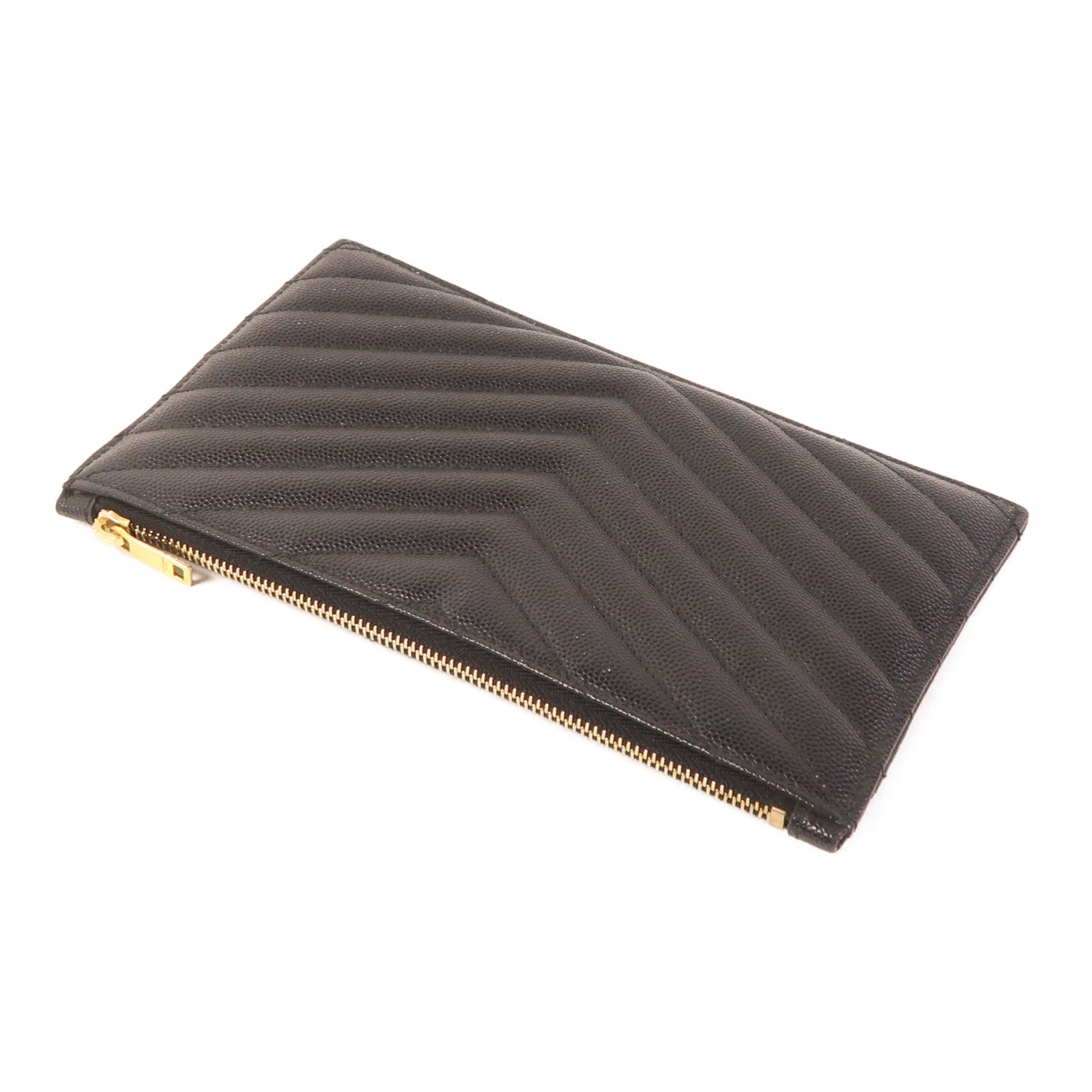 YVES SAINT LAURENT 牛皮皮革Pouch金扣手拿包
