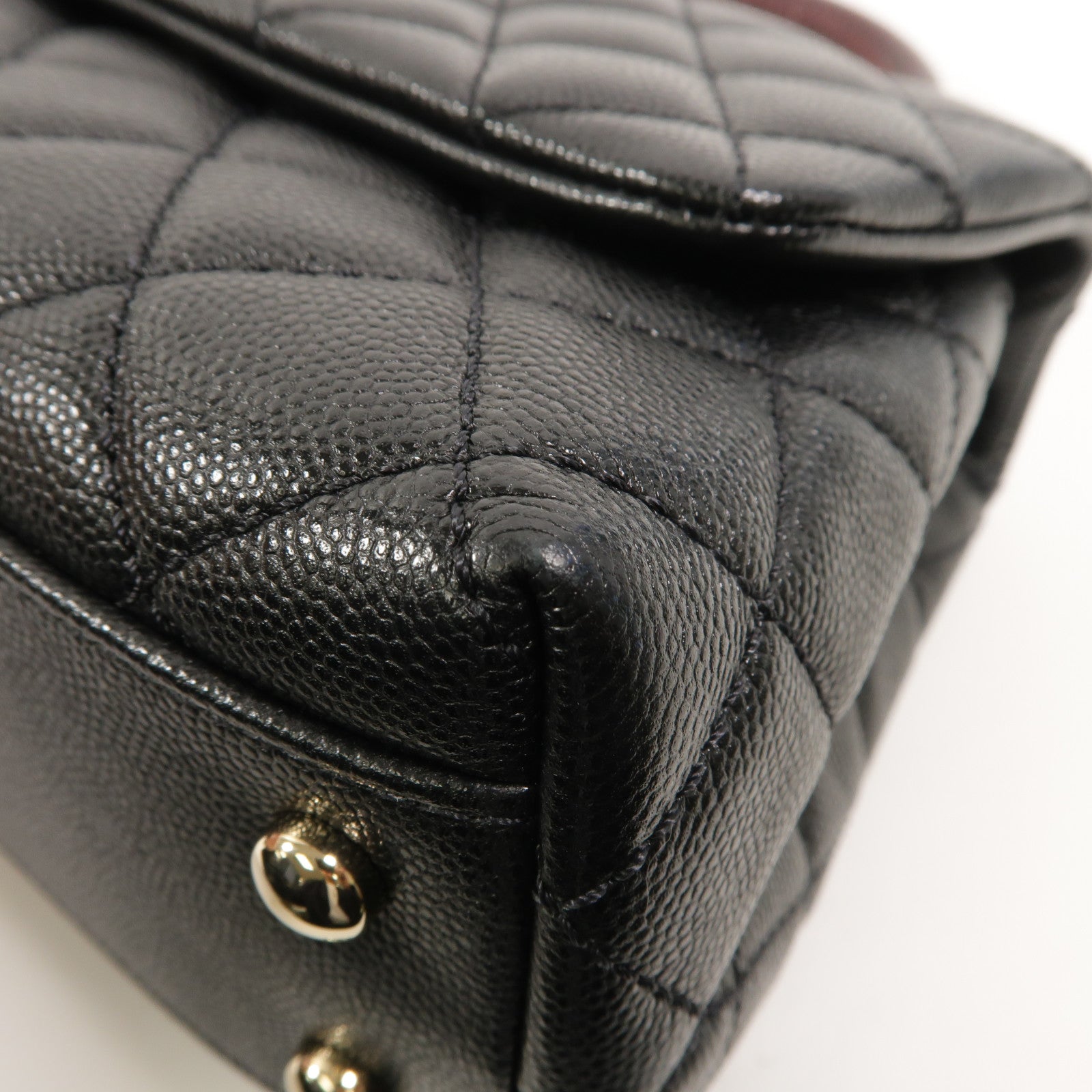 CHANEL 牛皮皮革Coco Handle Small鏈帶手挽肩背兩用袋