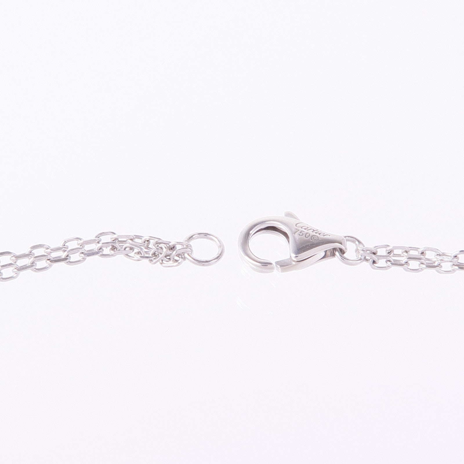 CARTIER 18K白金Love Necklace 2 Diamonds白金鑽石項鍊