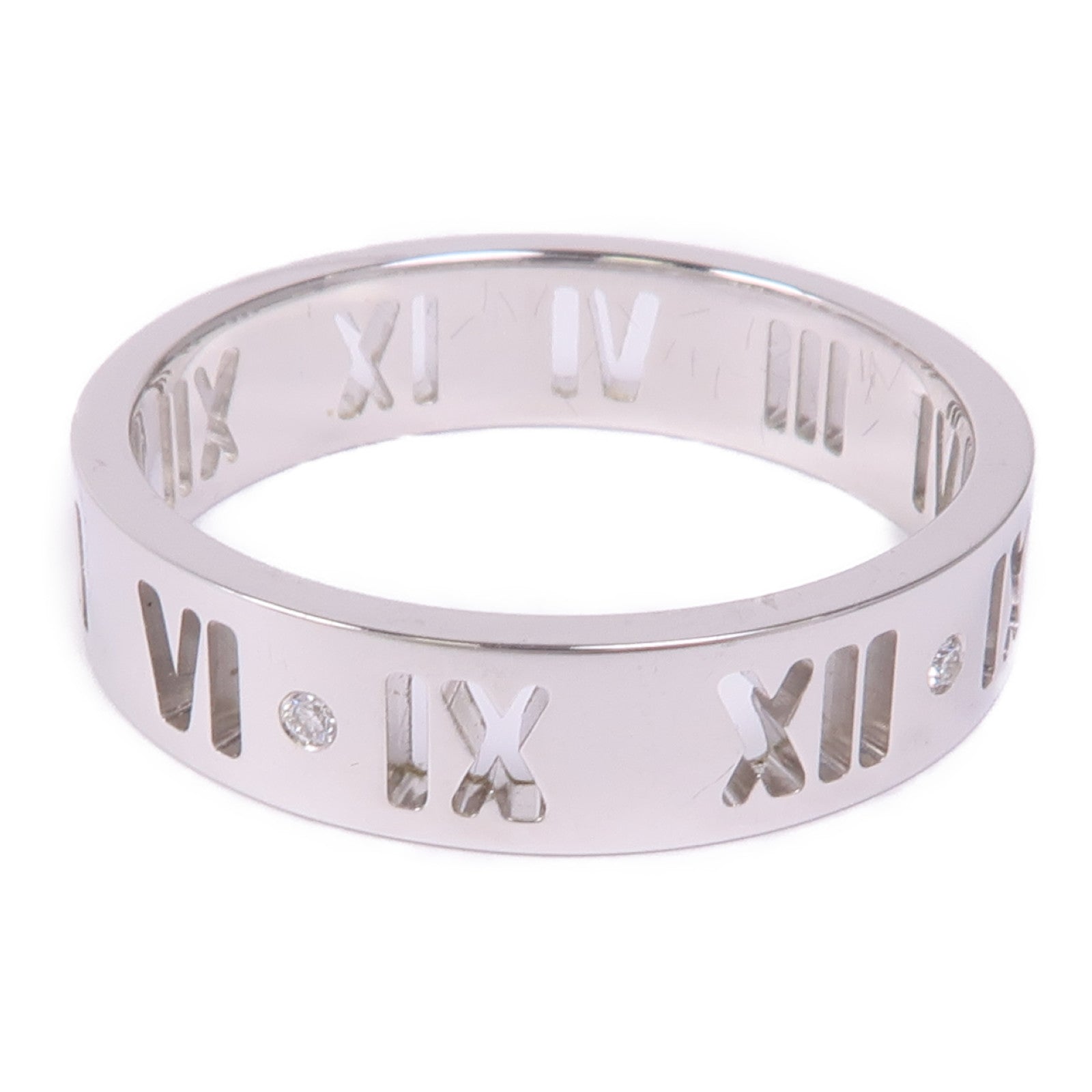 TIFFANY＆CO 18K白金Atlas Ring戒指US#9