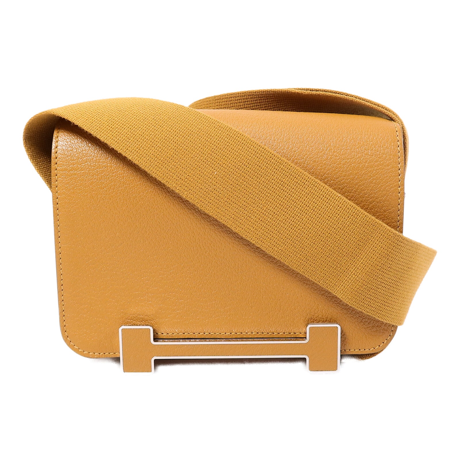 HERMES Chevre皮革Geta肩背袋Caramel