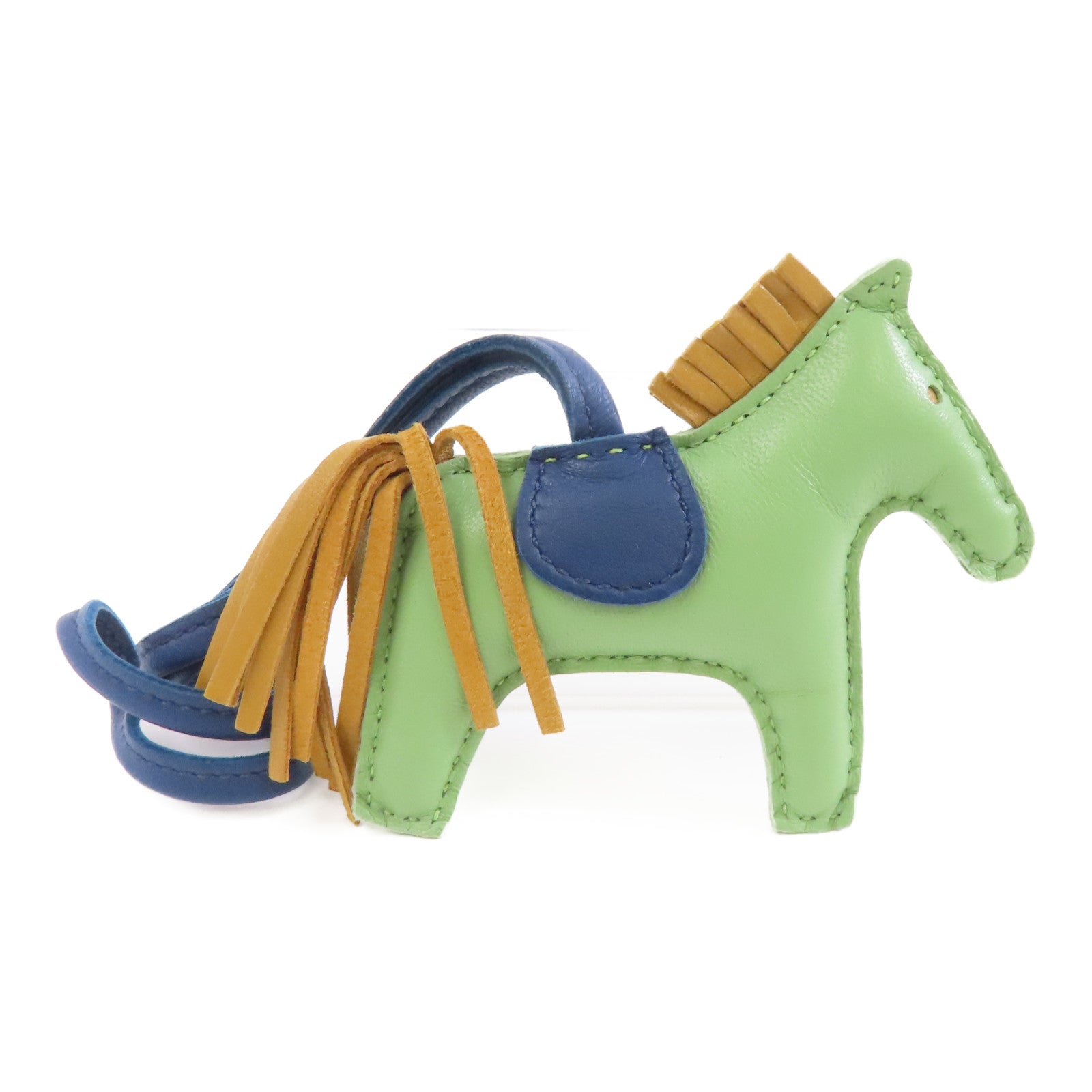 HERMES 【激減優惠】Milo皮革Rodeo PM Charm掛飾Vert Criquet/藍色/綠色/棕色