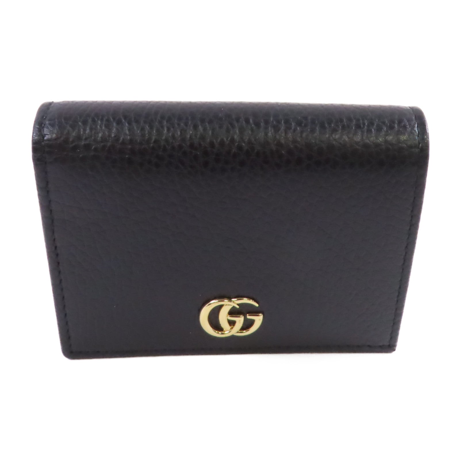 GUCCI 牛皮皮革GG Marmot Wallet金扣短錢包黑色