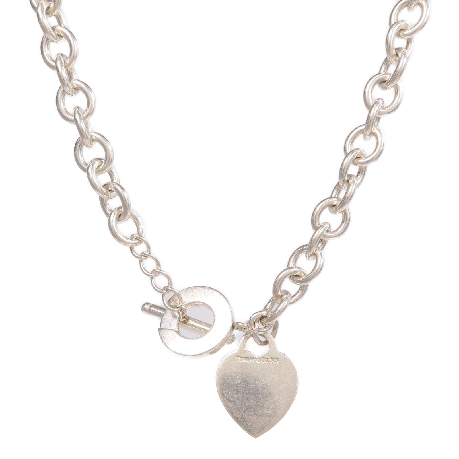 TIFFANY＆CO 925純銀Heart Tag Toggle Necklace項鍊