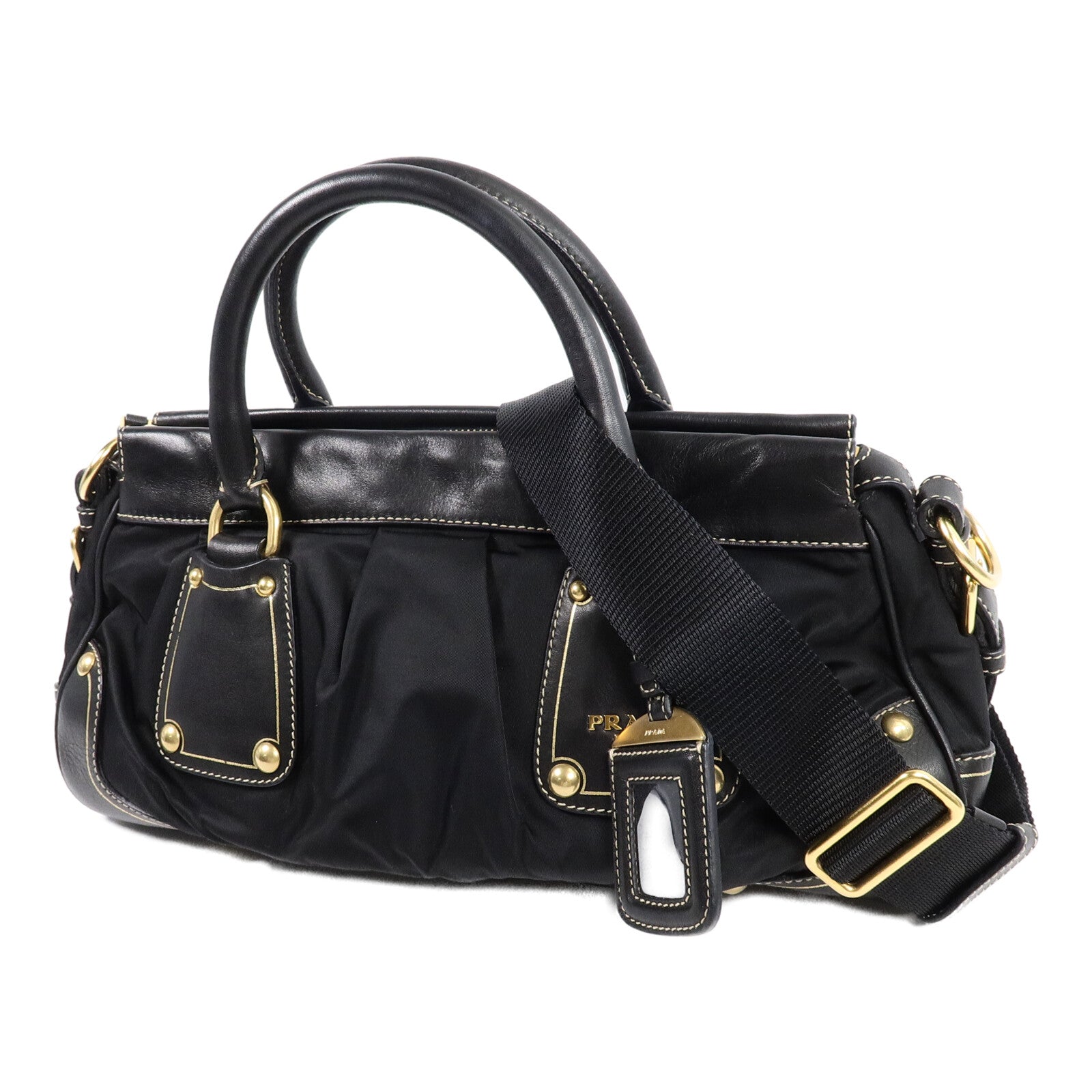 PRADA 牛皮皮革/尼龍2 Way Shoulder Bag手挽肩背兩用袋