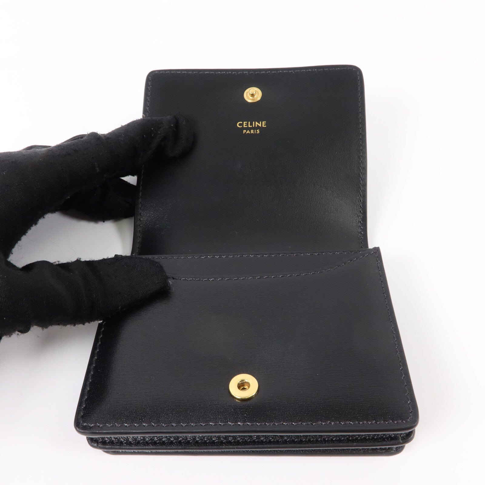 CELINE 牛皮皮革Card Case金扣卡片套