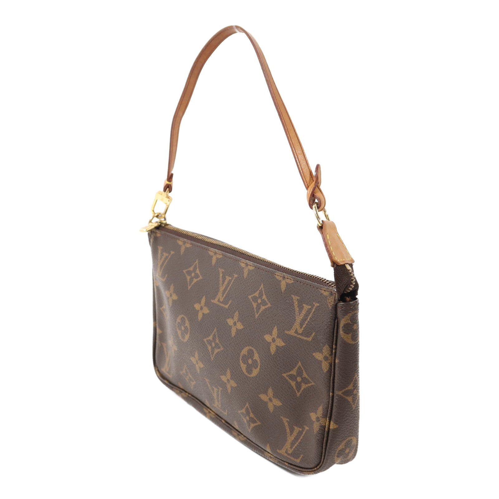 LOUIS VUITTON Monogram Pochette Accessoires金扣手挽袋