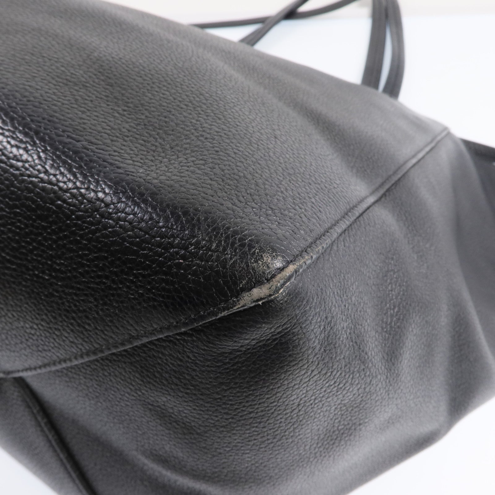 CELINE 牛皮皮革Tote Bag銀扣肩背袋