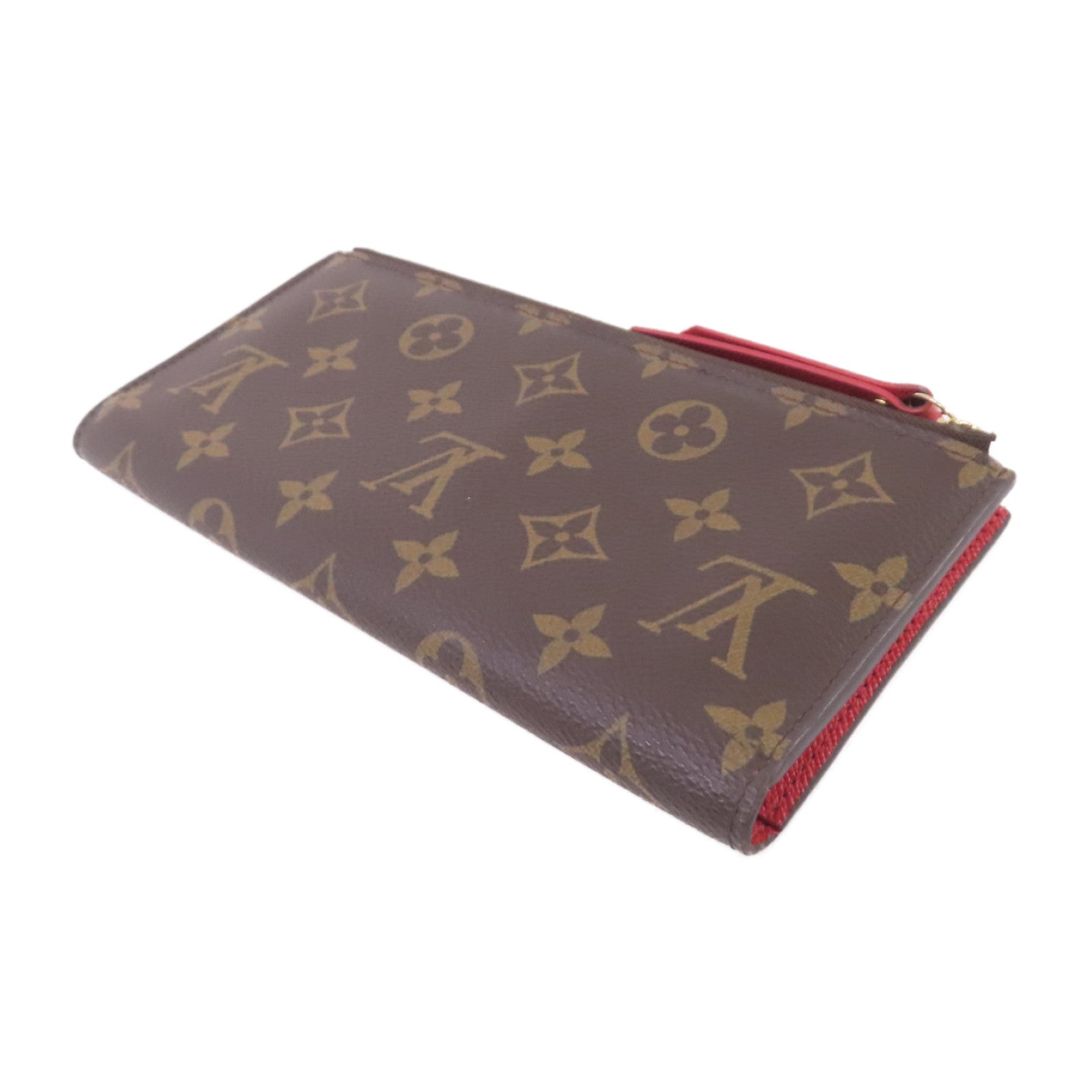 LOUIS VUITTON Monogram Portefeuille Adele Long Wallet金扣長錢包啡色/紅色