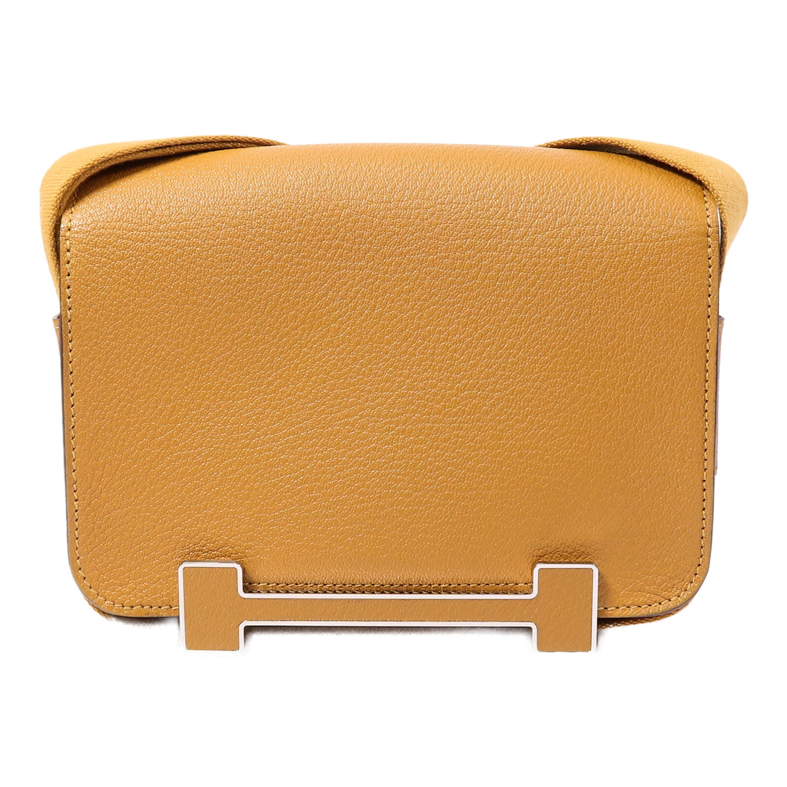 HERMES Chevre皮革Geta肩背袋Caramel