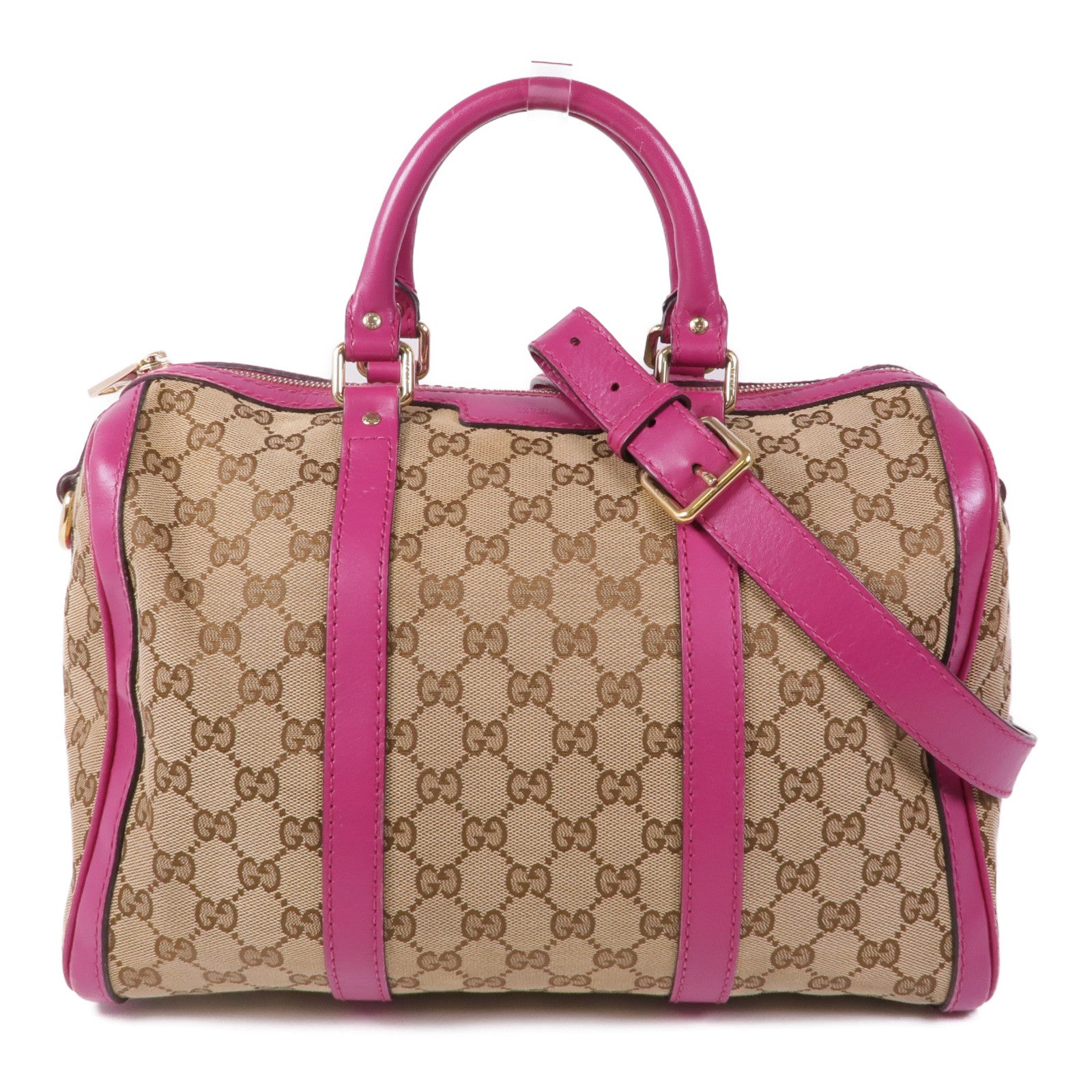 GUCCI 帆布2 Way Boston金扣手挽肩背兩用袋