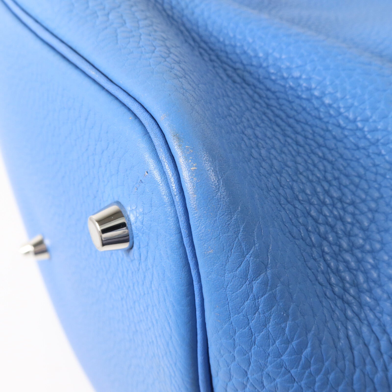 HERMES Clemence皮革Picotin GM手挽袋Bleu Paradis