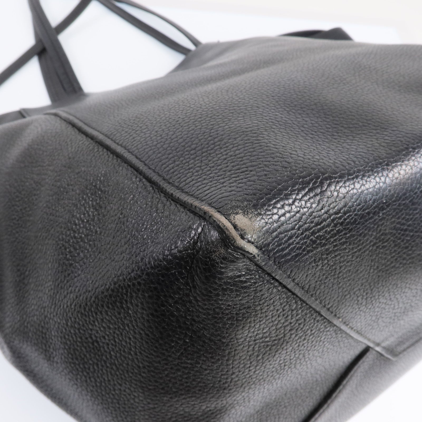 CELINE 牛皮皮革Tote Bag銀扣肩背袋