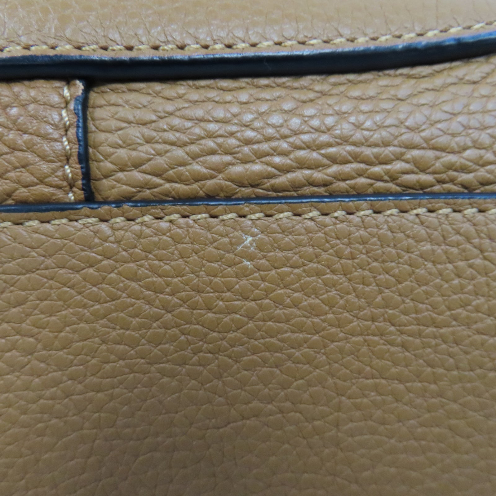 LOEWE 牛皮皮革Gate Top Handle金扣手挽肩背兩用袋啡色