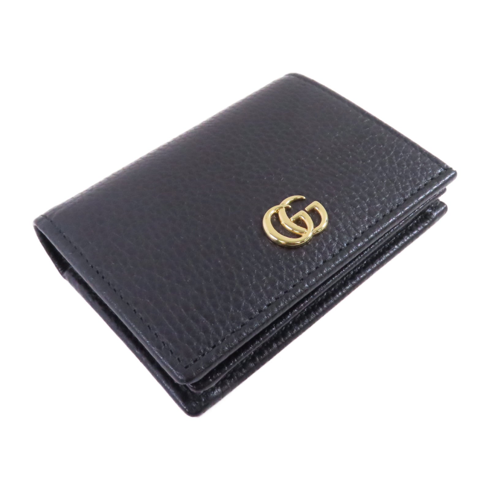 GUCCI 牛皮皮革GG Marmot Wallet金扣短錢包黑色