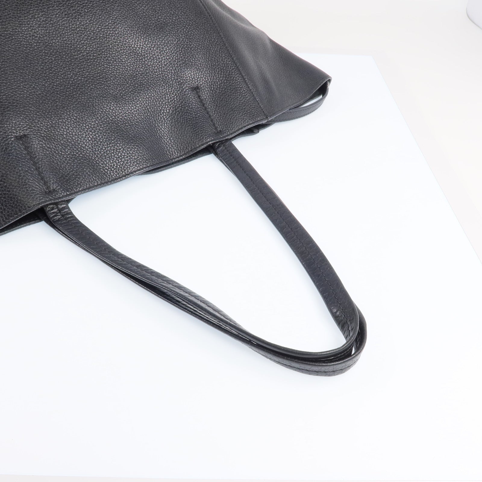 CELINE 牛皮皮革Tote Bag銀扣肩背袋