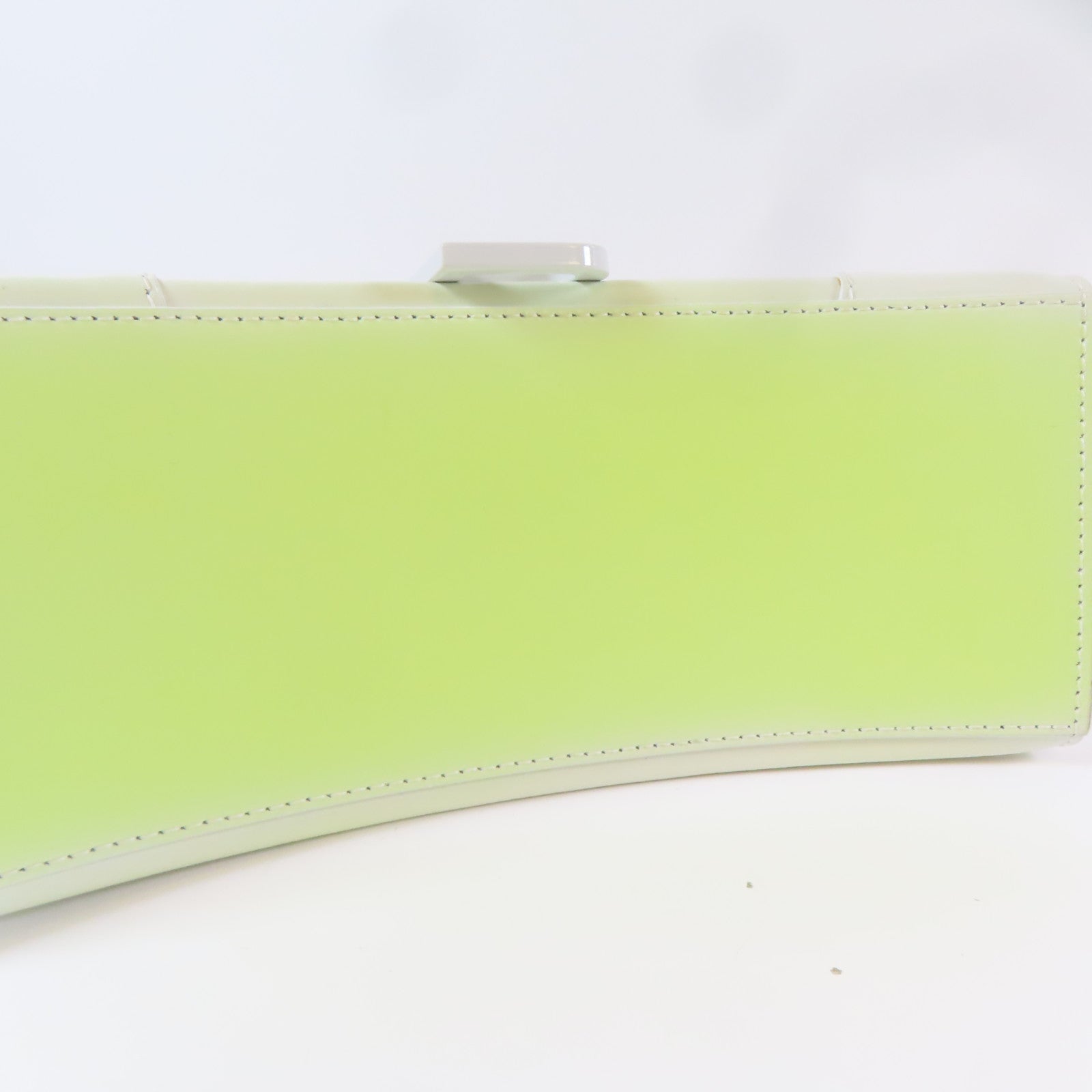 BALENCIAGA 牛皮皮革Hourglass銀扣手挽肩背兩用袋白色