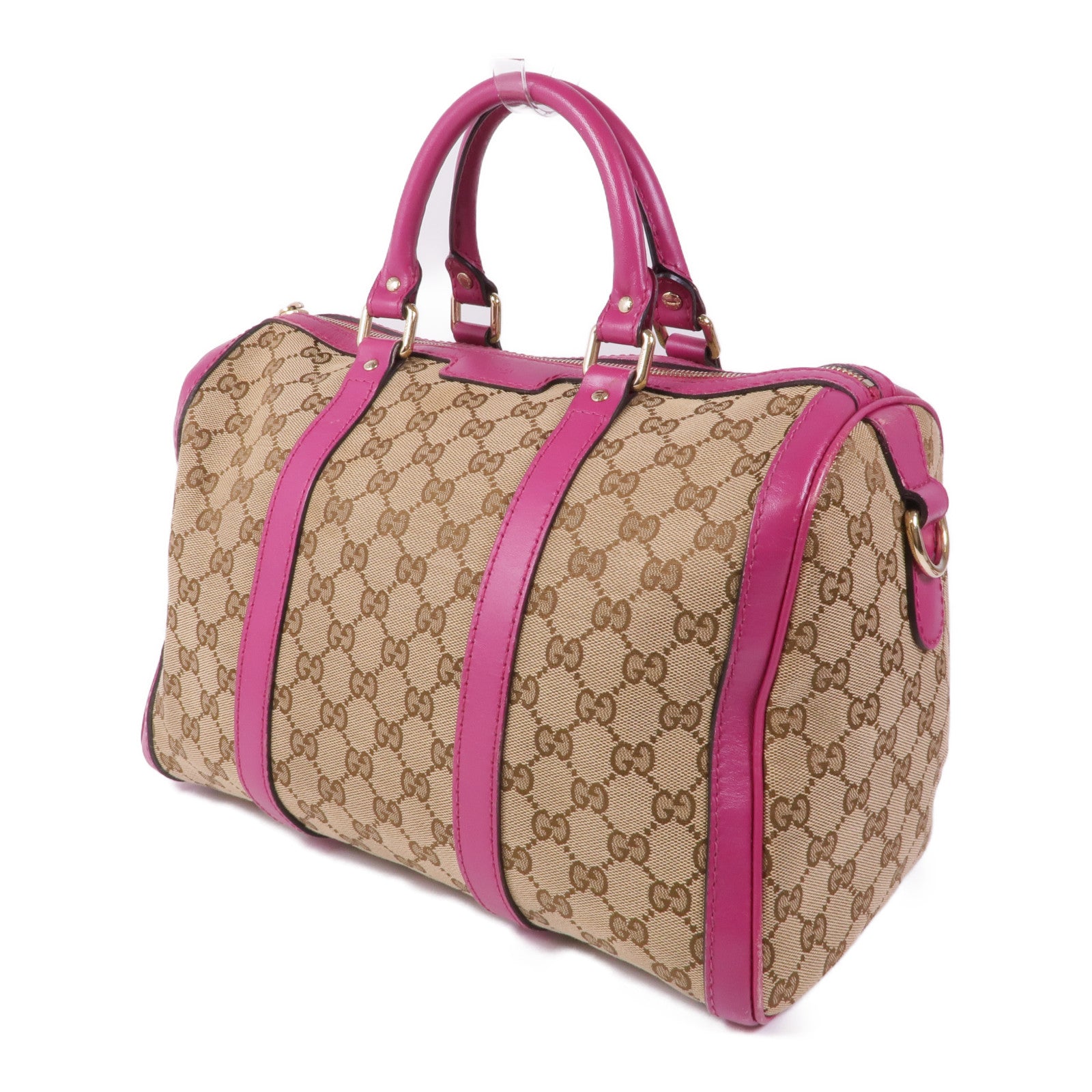 GUCCI 帆布2 Way Boston金扣手挽肩背兩用袋