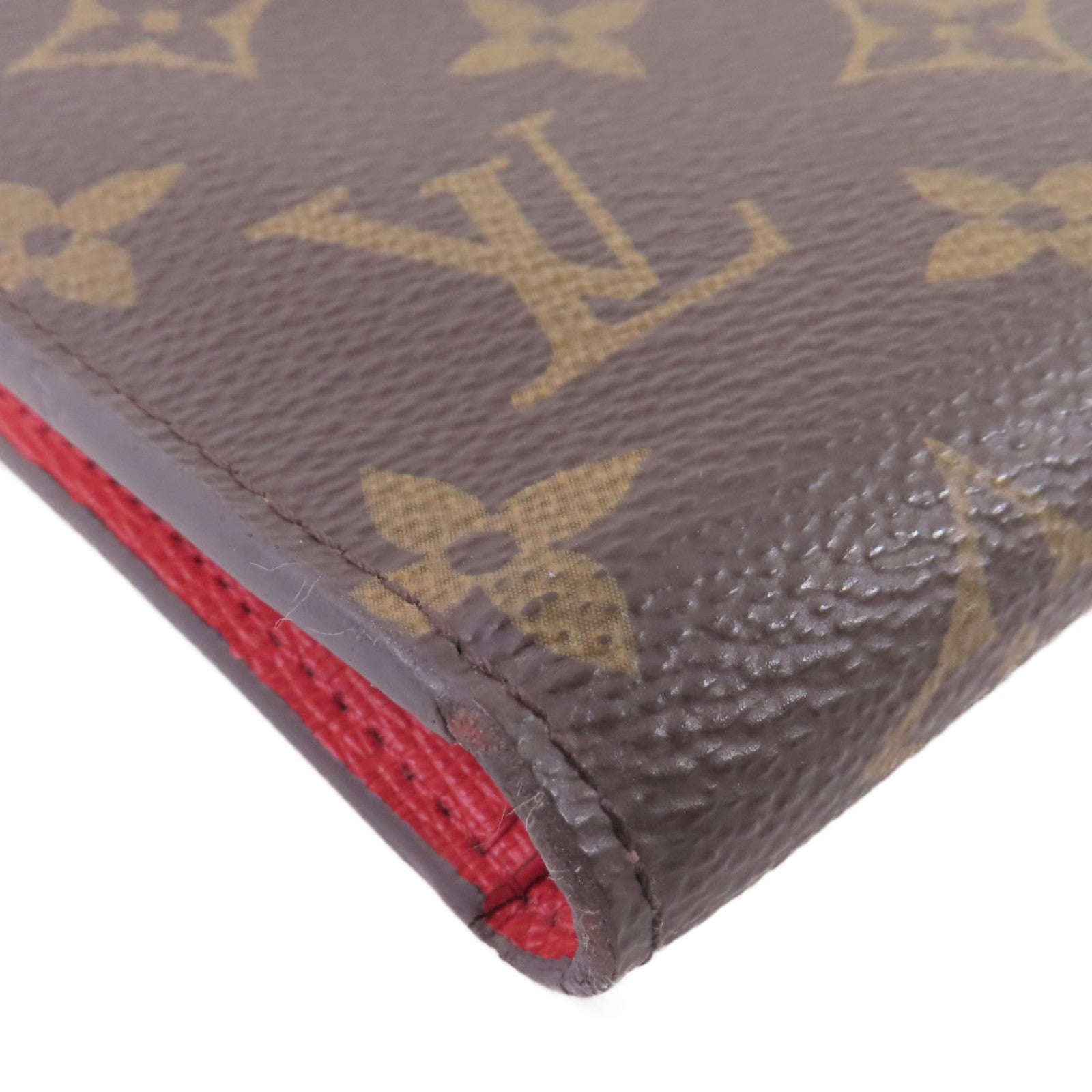 LOUIS VUITTON Monogram Portefeuille Adele Long Wallet金扣長錢包啡色/紅色