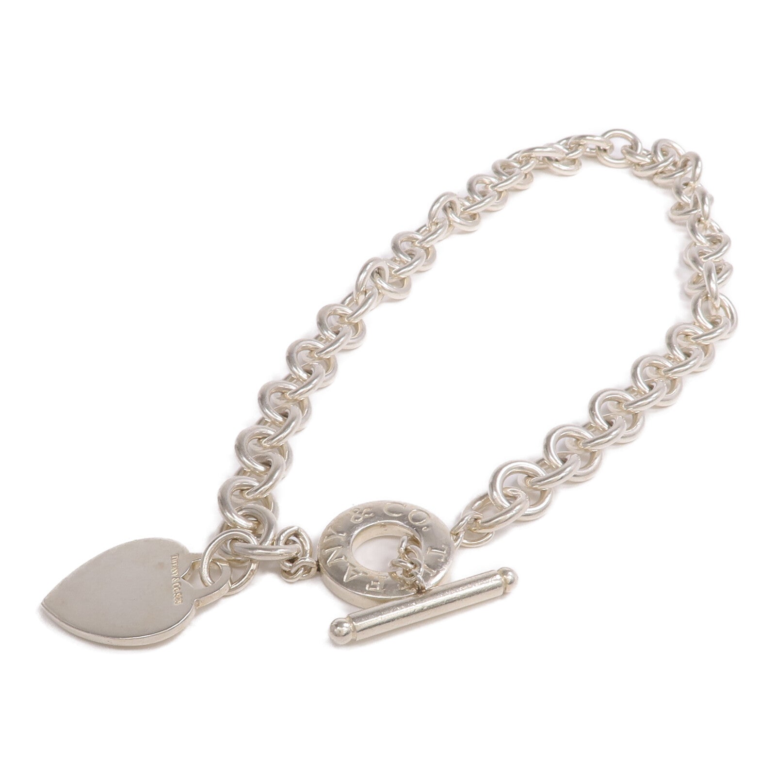 TIFFANY＆CO 925純銀Heart Tag Toggle Necklace項鍊