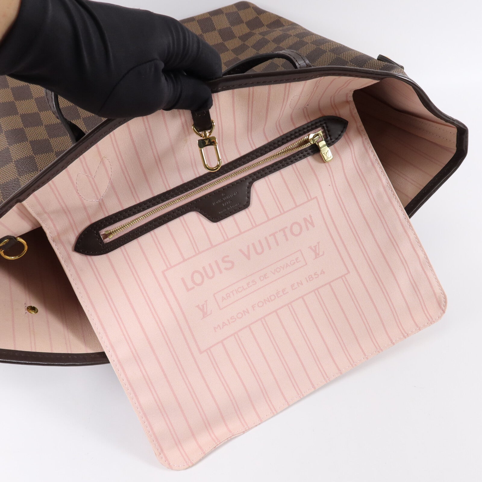 LOUIS VUITTON Damier Neverfull MM手挽袋