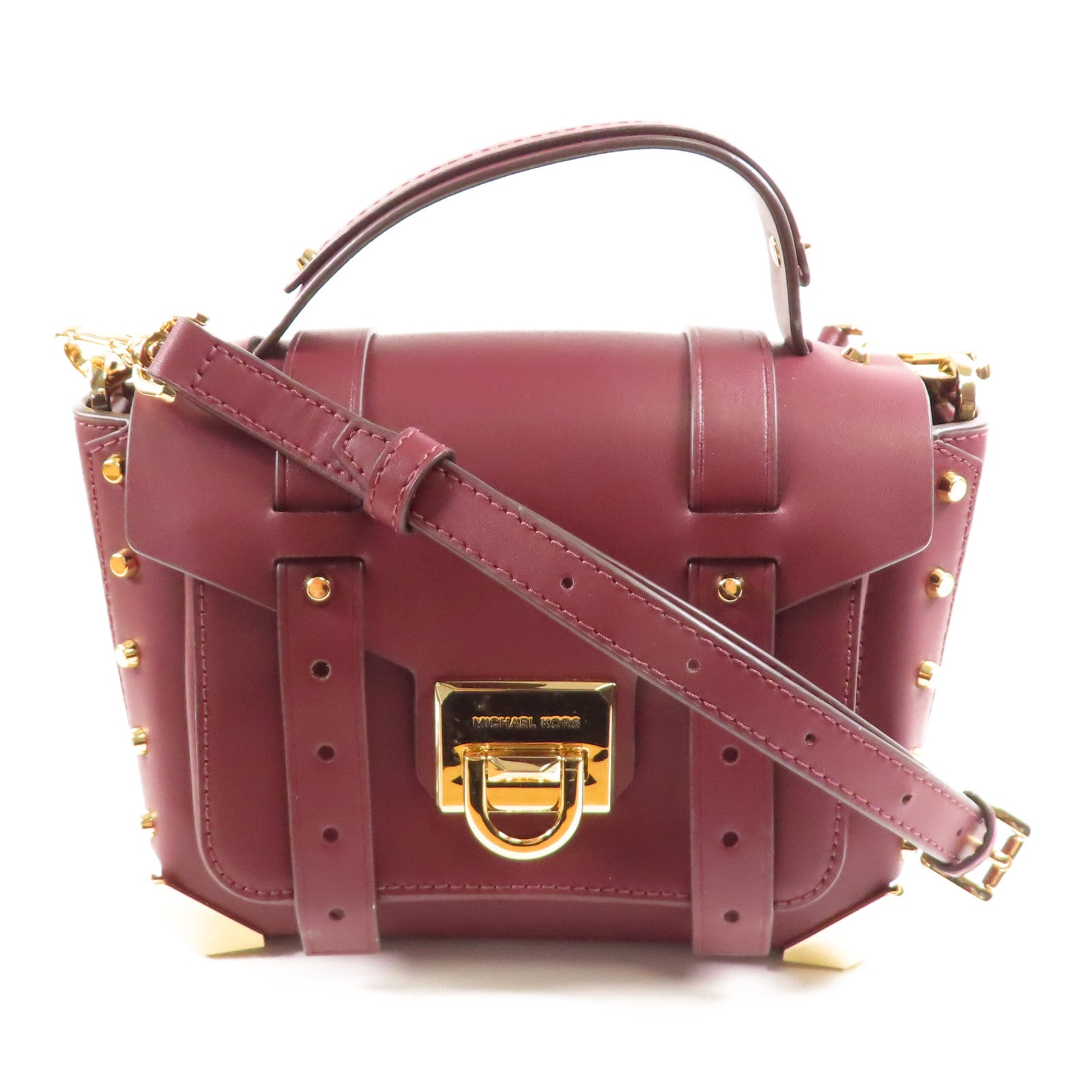 Michael Kors 牛皮皮革Mini Manhattan Bag金扣手挽肩背兩用袋