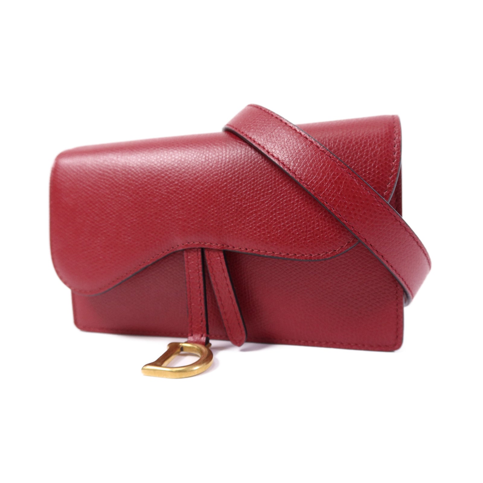 Dior 牛皮皮革Saddle Pouch Belt Bag金扣腰包
