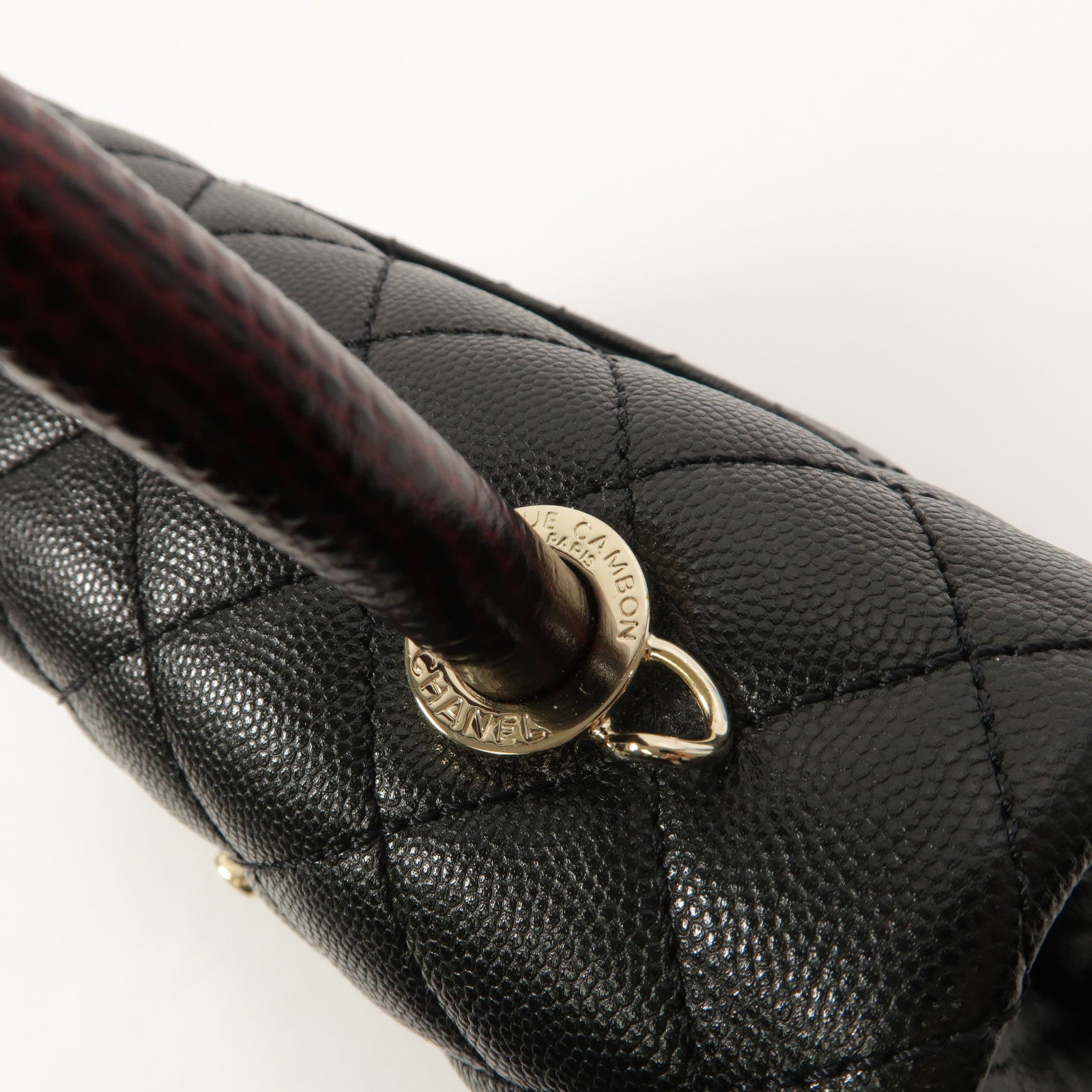 CHANEL 牛皮皮革Coco Handle Small鏈帶手挽肩背兩用袋